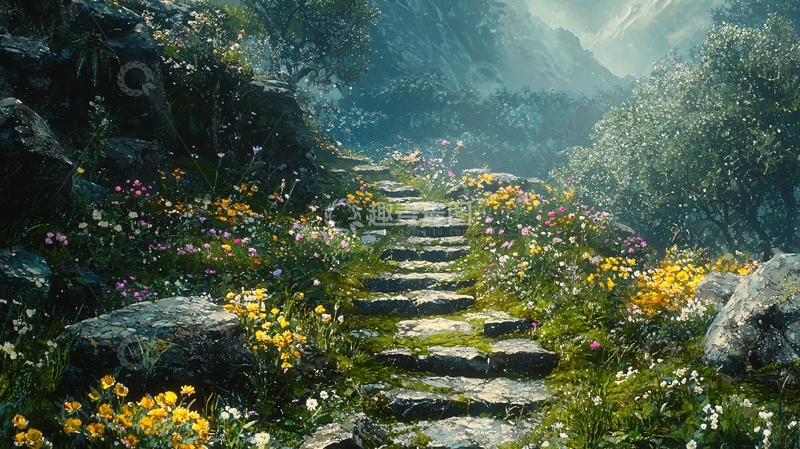 高清大图下载【趣麦麦图】风景如画的山间小路