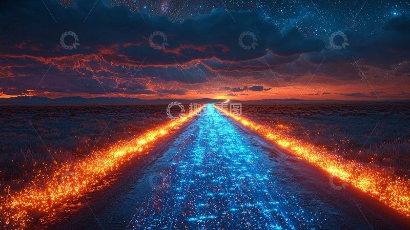 高清大图下载【趣麦麦图】星空下的奇幻之路