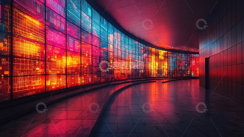 高清大图下载【趣麦麦图】霓虹灯墙艺术走廊