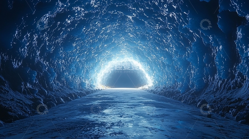 高清大图下载【趣麦麦图】冰川隧道