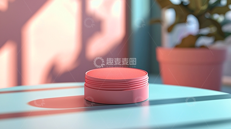 高清大图下载【趣麦麦图】粉色圆形化妆品