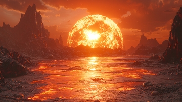 燃烧的星球日落