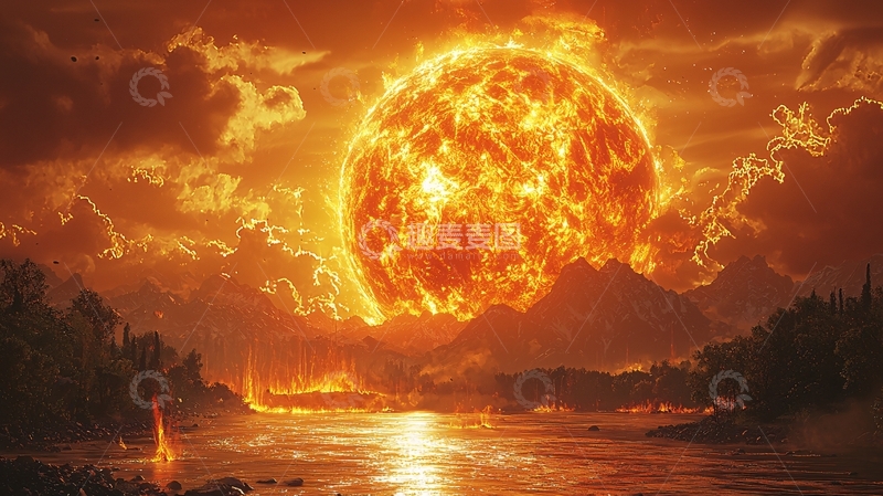 高清大图下载【趣麦麦图】燃烧的太阳