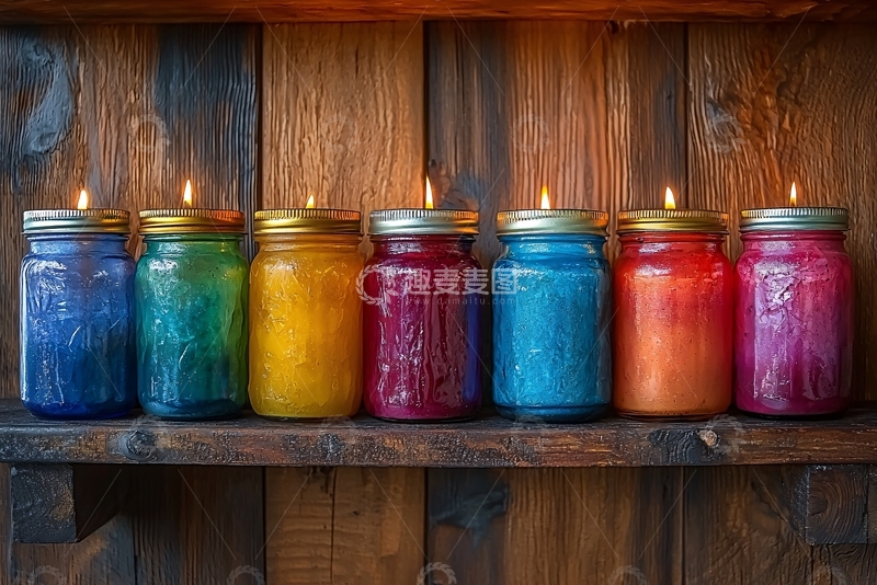 高清大图下载【趣麦麦图】彩色蜡烛