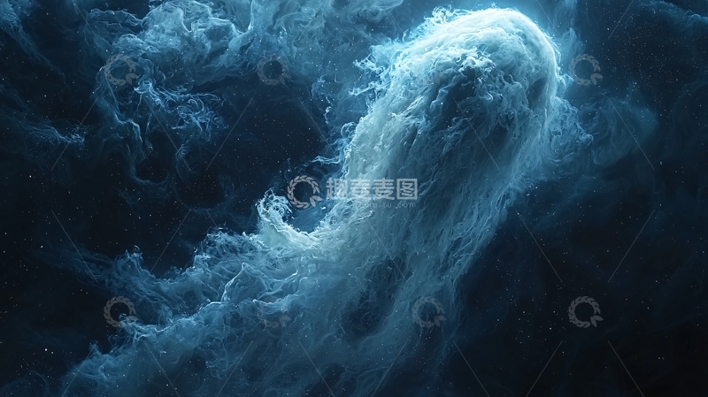 高清大图下载【趣麦麦图】蓝色烟雾状物体