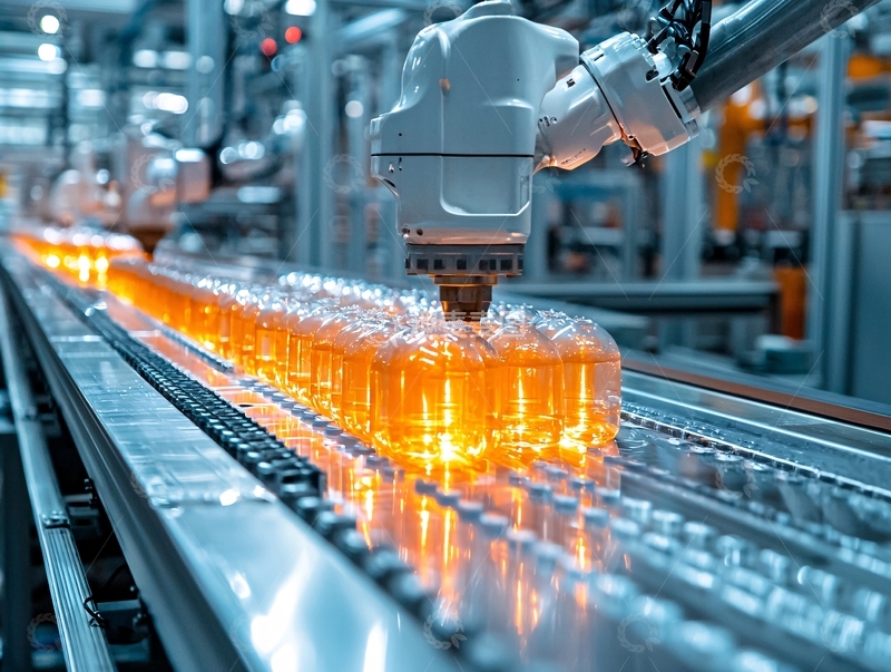 高清大图下载【趣麦麦图】塑料瓶生产线特写