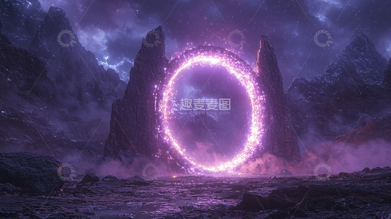 高清大图下载【趣麦麦图】紫色能量环