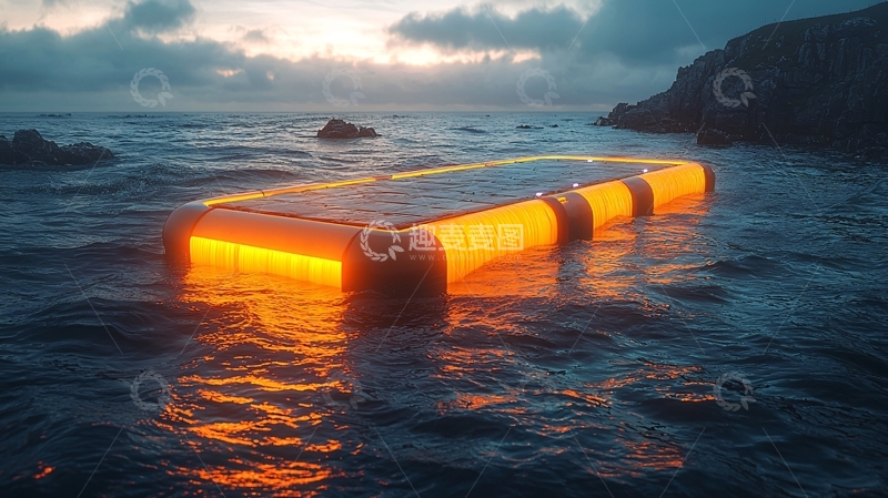 高清大图下载【趣麦麦图】海上发光漂浮物