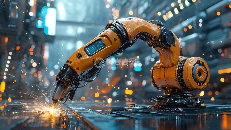 高清大图下载【趣麦麦图】焊接机器人火花四溅