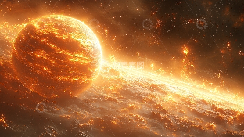 高清大图下载【趣麦麦图】燃烧的星球