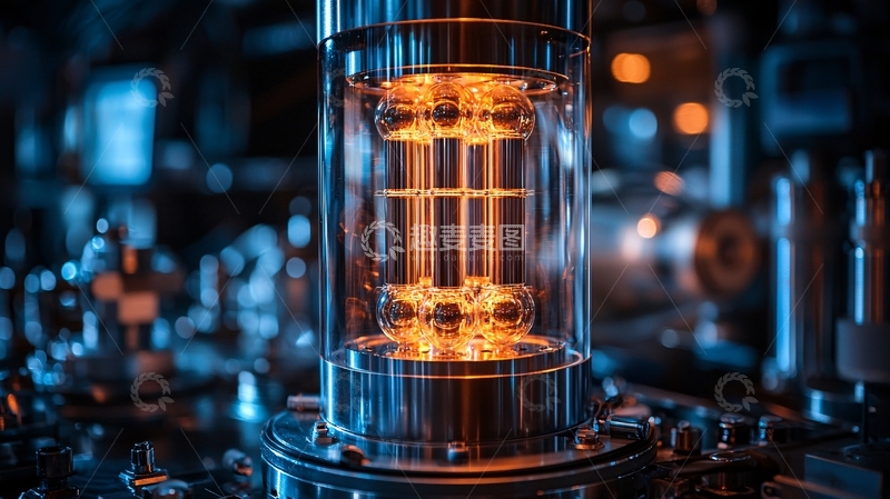 高清大图下载【趣麦麦图】蓝色背景下的玻璃真空管