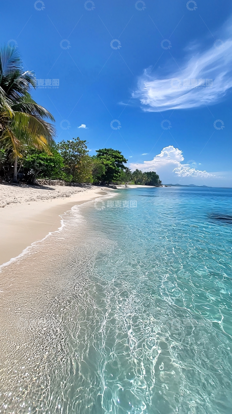 高清大图下载【趣麦麦图】热带海滩的宁静景象