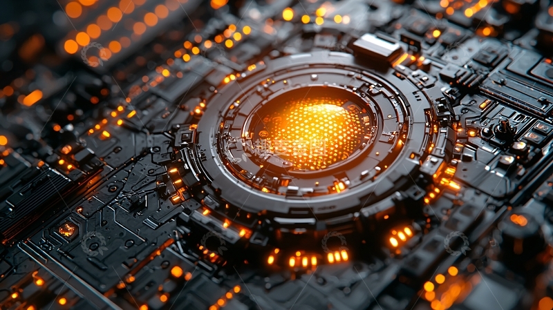 高清大图下载【趣麦麦图】科技感十足的电路板核心