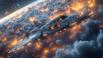 宇宙飞船坠毁燃烧