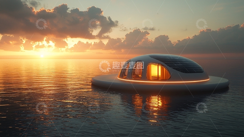 高清大图下载【趣麦麦图】海上未来之家