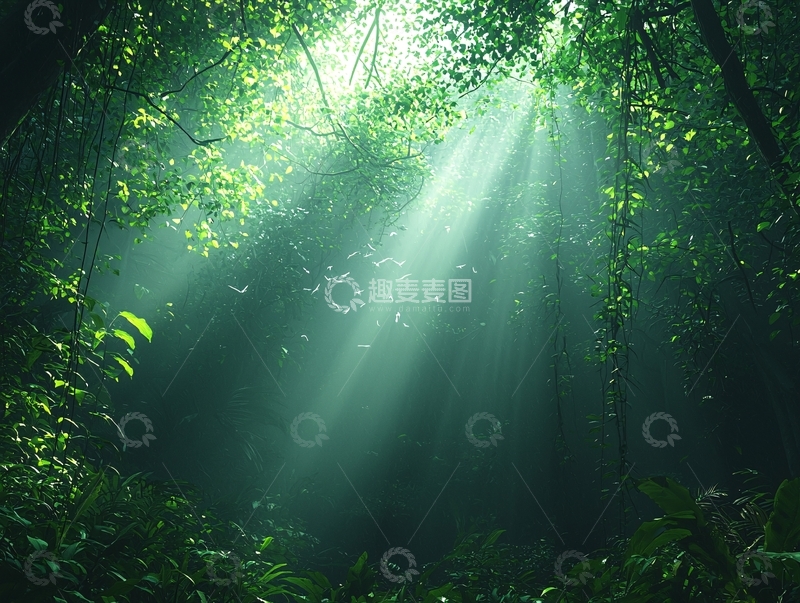 高清大图下载【趣麦麦图】森林阳光