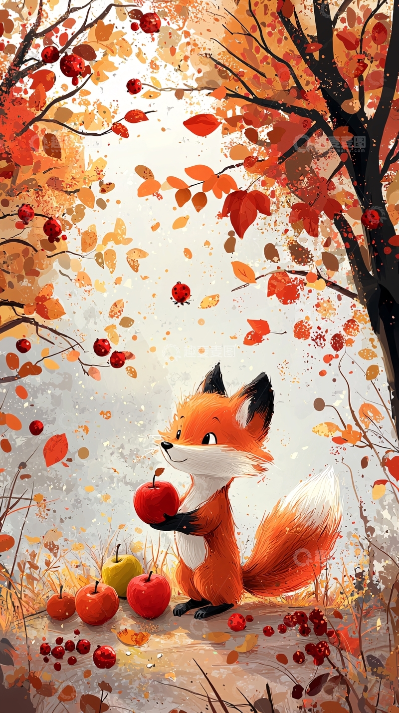 高清大图下载【趣麦麦图】卡通小狐狸