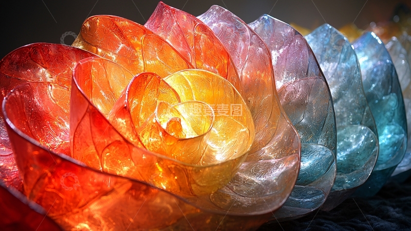 高清大图下载【趣麦麦图】彩虹渐变花朵