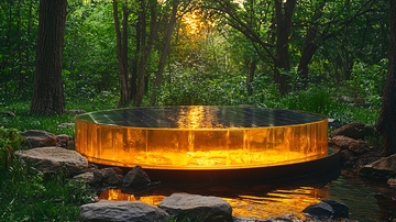 森林环绕的金色水池