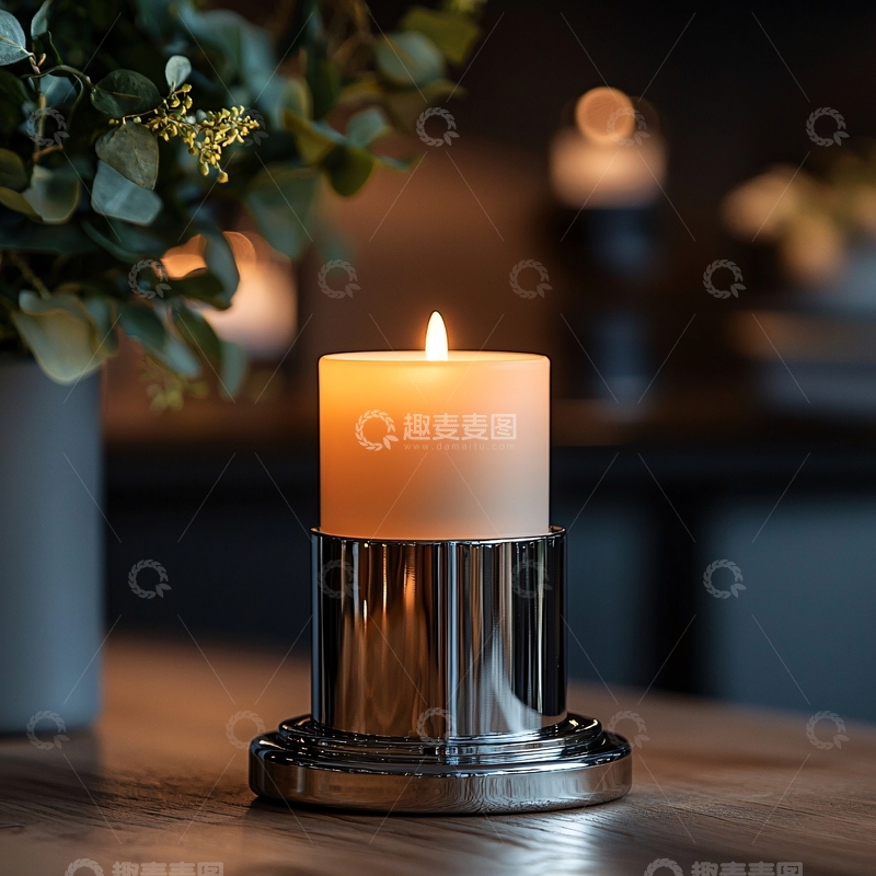 高清大图下载【趣麦麦图】燃烧的蜡烛特写