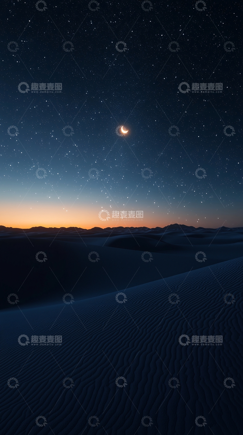 高清大图下载【趣麦麦图】沙漠夜景