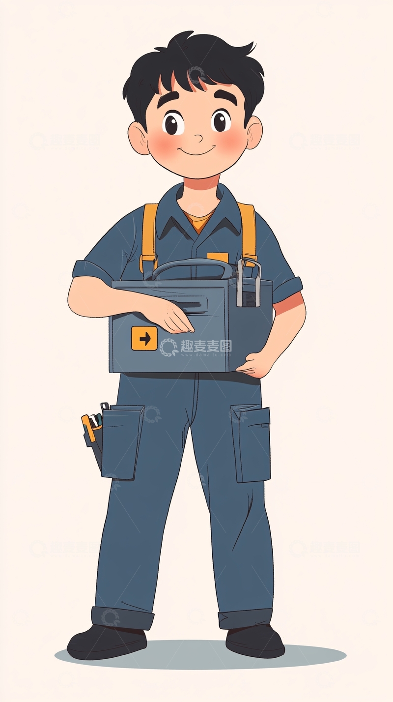 高清大图下载【趣麦麦图】卡通维修工