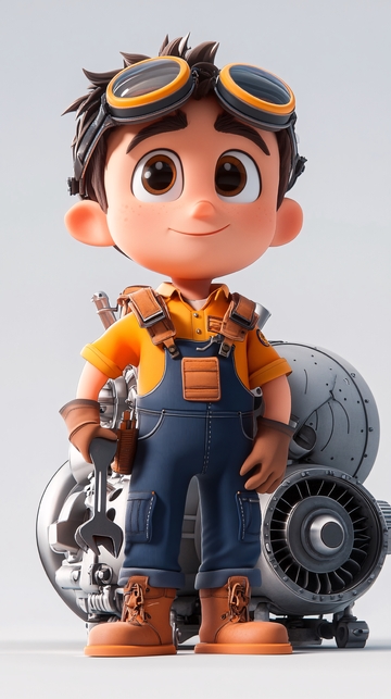 可爱卡通小机械师