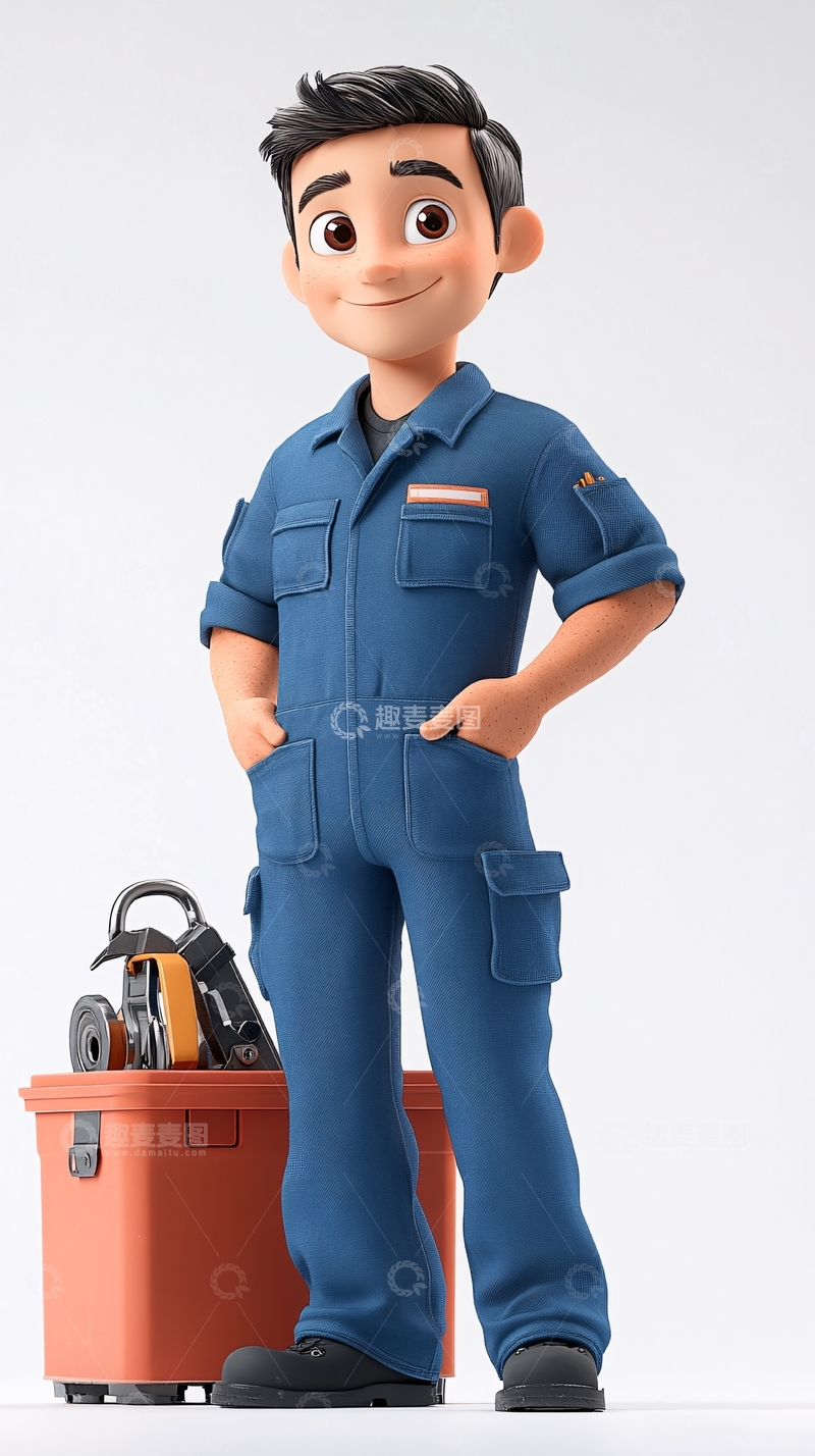 高清大图下载【趣麦麦图】卡通维修工