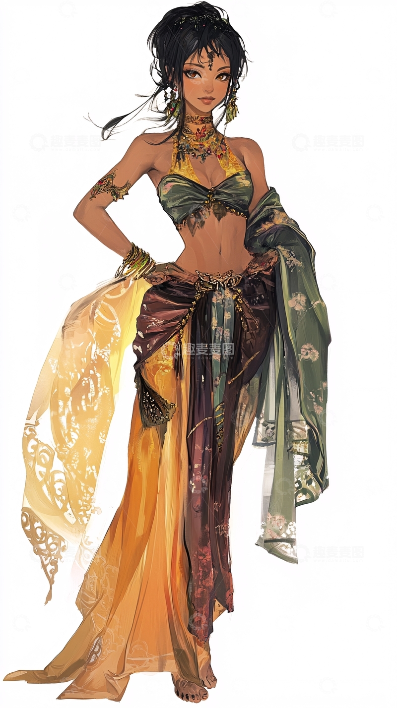 高清大图下载【趣麦麦图】棕色皮肤女性角色