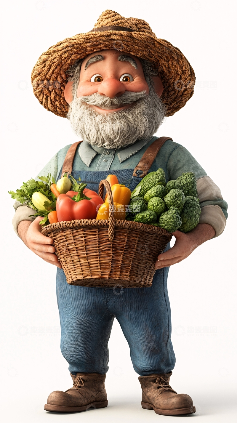 高清大图下载【趣麦麦图】卡通农夫