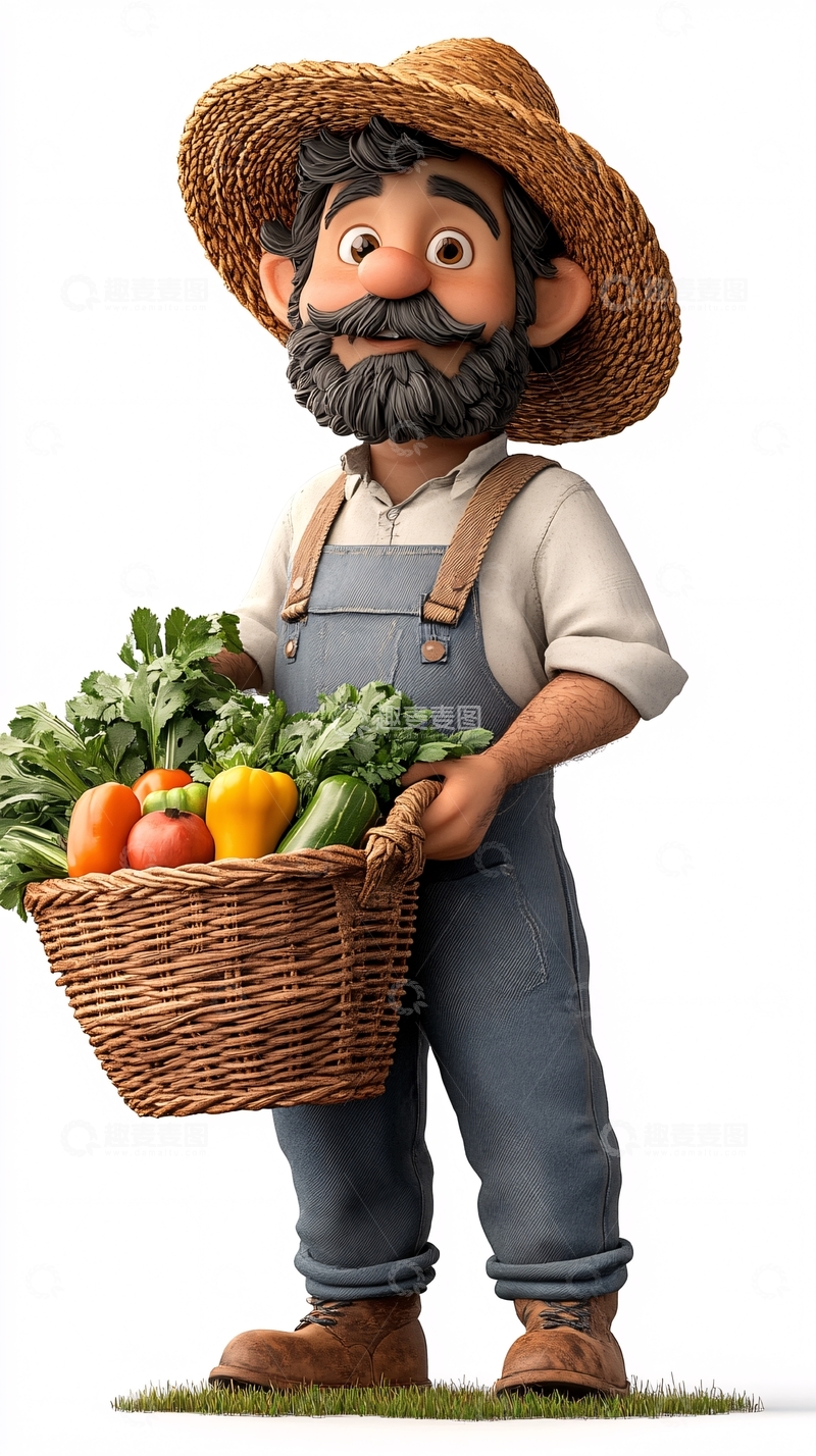 高清大图下载【趣麦麦图】卡通农夫