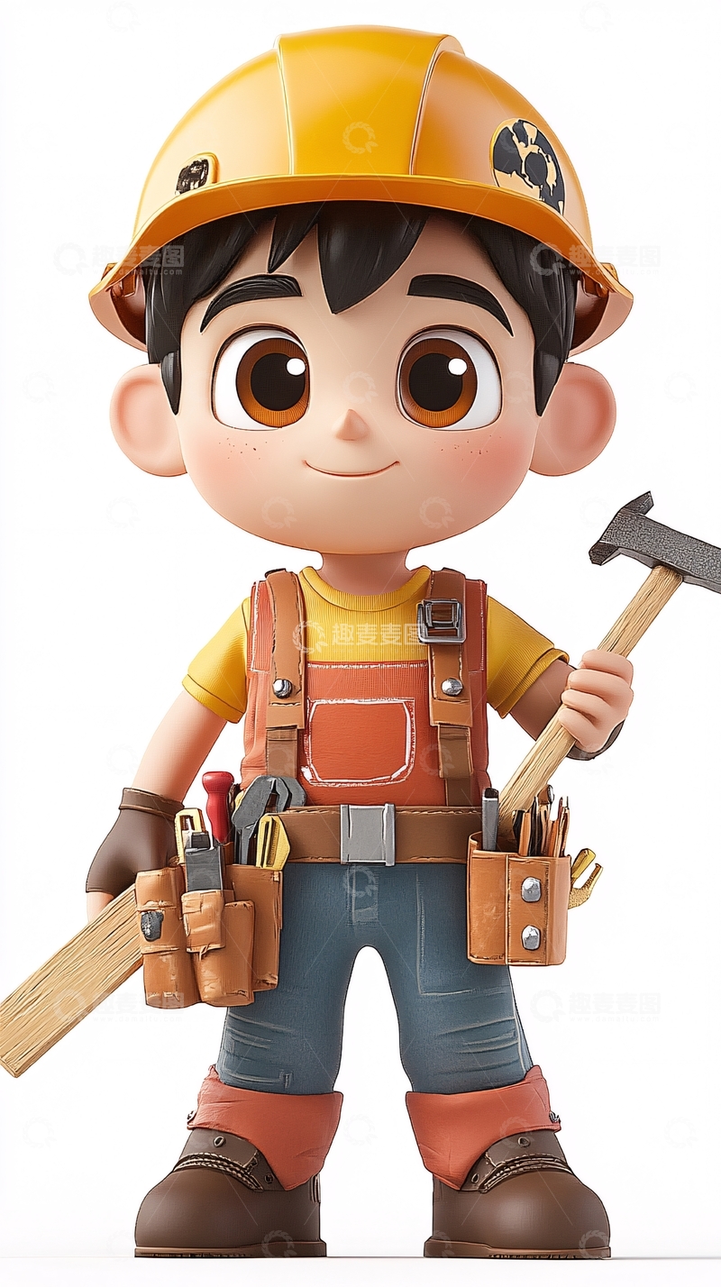 高清大图下载【趣麦麦图】可爱卡通小工人