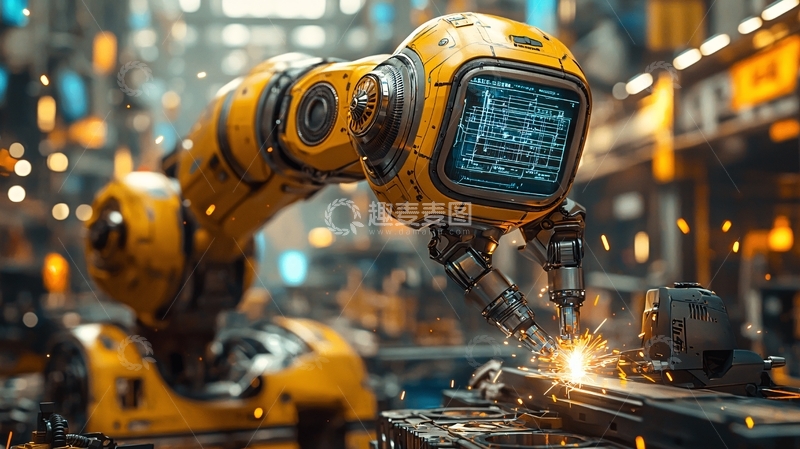 高清大图下载【趣麦麦图】工业机器人焊接8