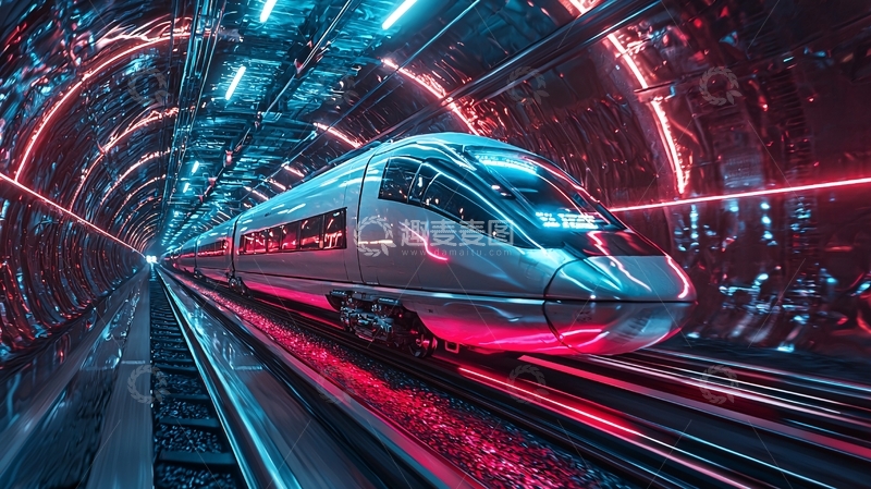 高清大图下载【趣麦麦图】未来科技感高铁