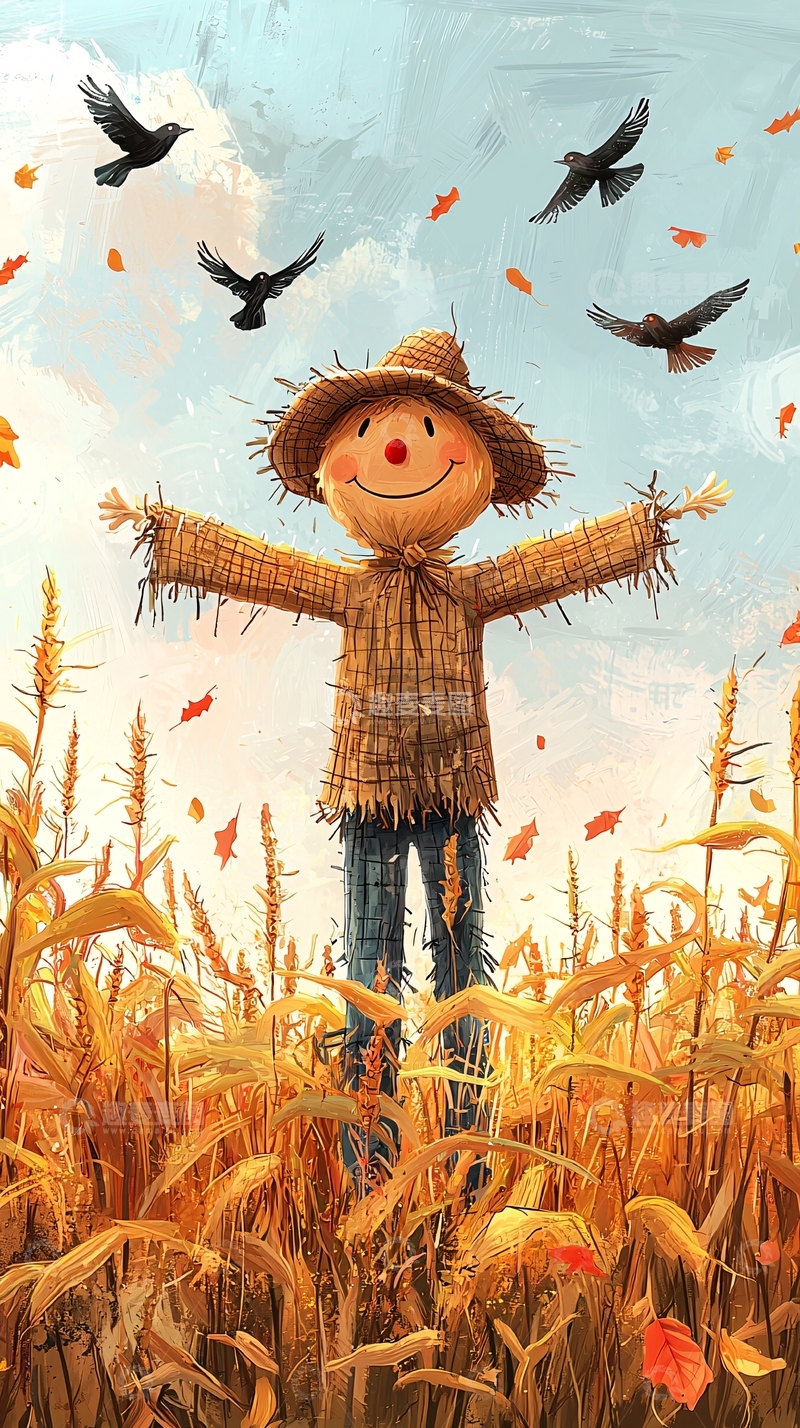 高清大图下载【趣麦麦图】稻草人