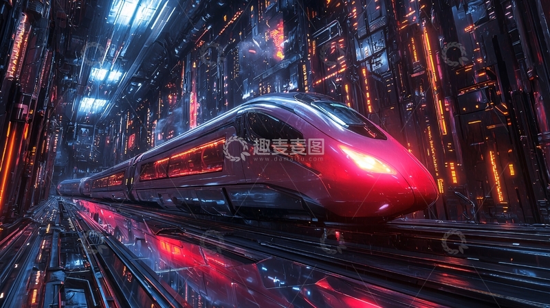 高清大图下载【趣麦麦图】未来科技感列车