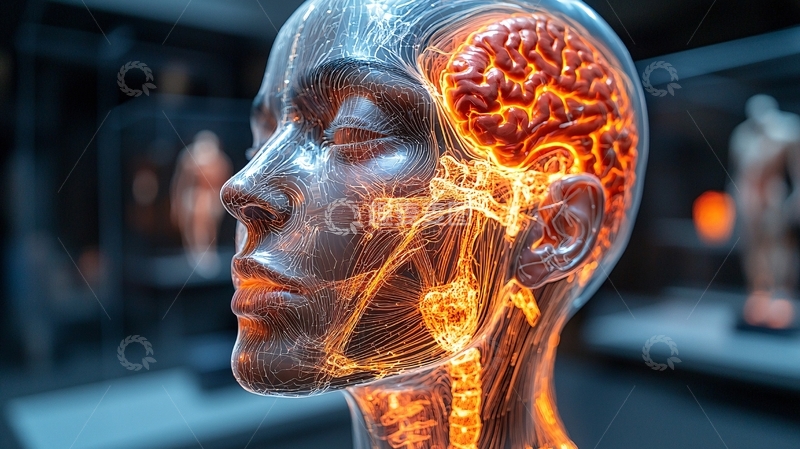 高清大图下载【趣麦麦图】透明人体头部模型