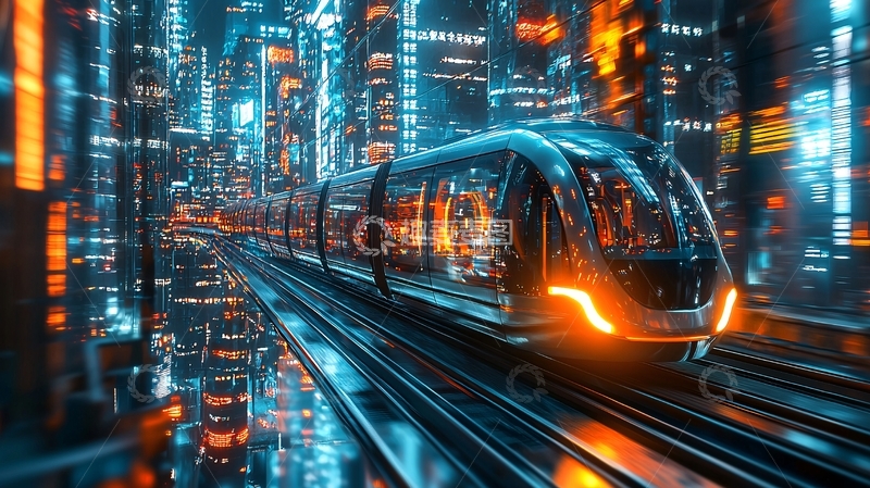 高清大图下载【趣麦麦图】未来城市高铁