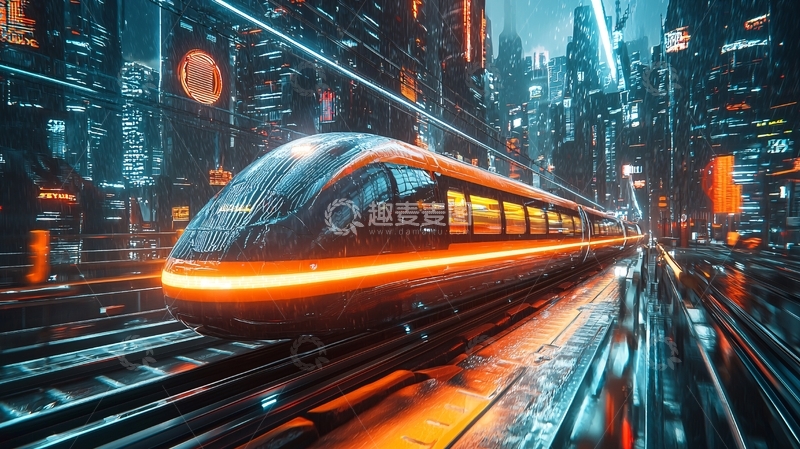 高清大图下载【趣麦麦图】未来科技感列车