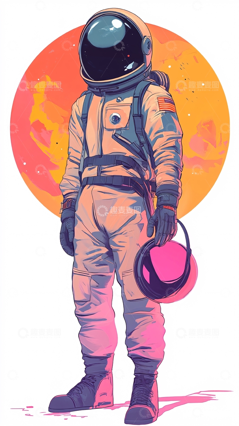 高清大图下载【趣麦麦图】宇航员太空探索