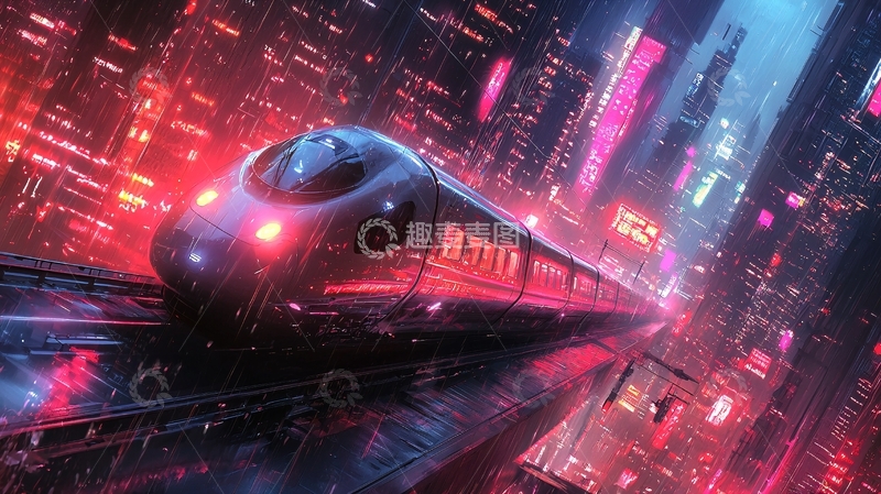 高清大图下载【趣麦麦图】未来都市列车