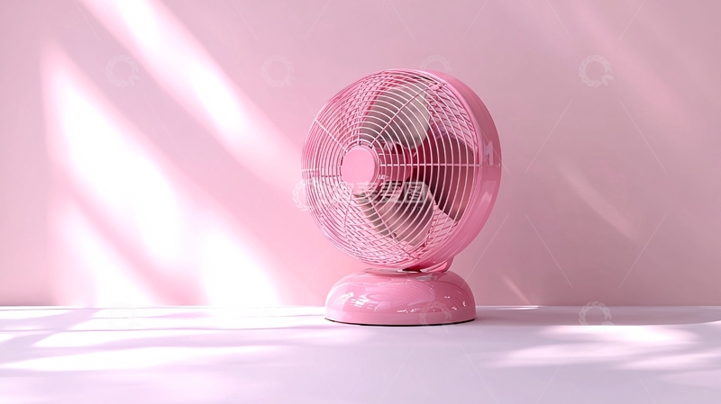 高清大图下载【趣麦麦图】粉色复古电风扇