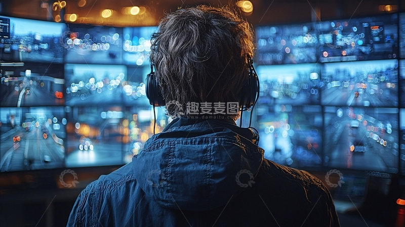 高清大图下载【趣麦麦图】监控中心操作员