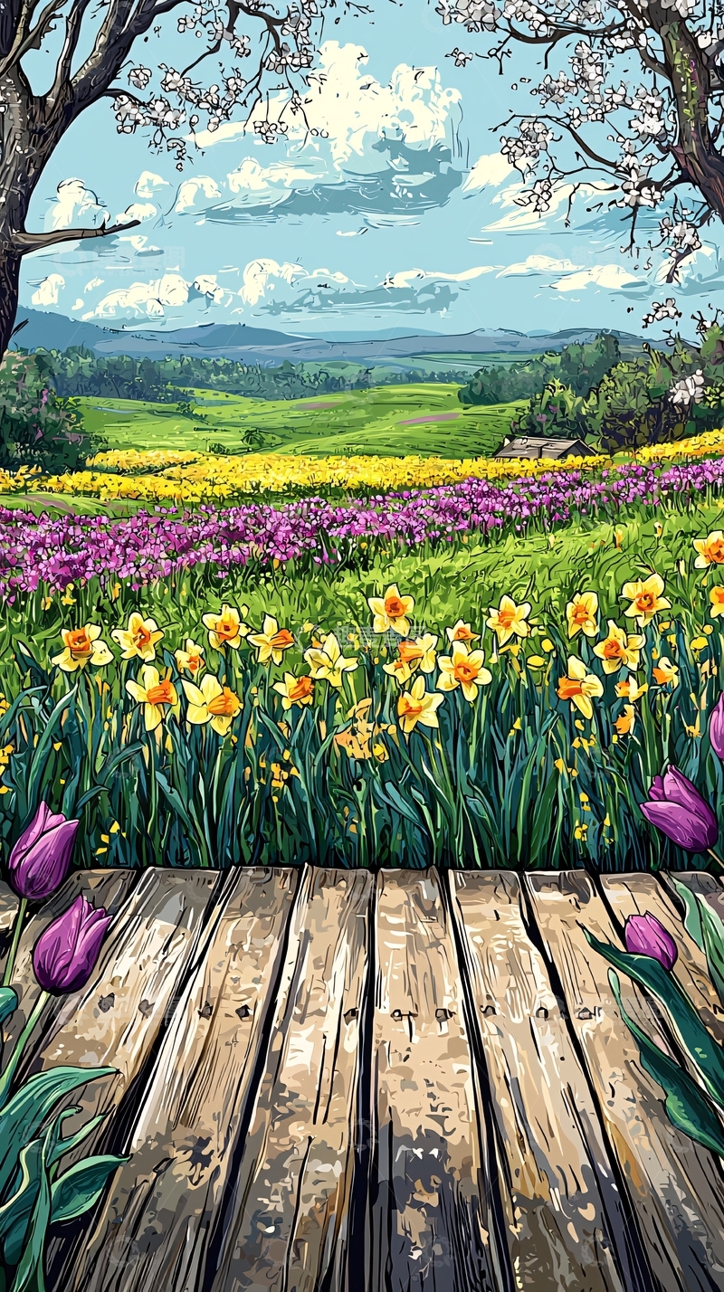 高清大图下载【趣麦麦图】春天田园风光