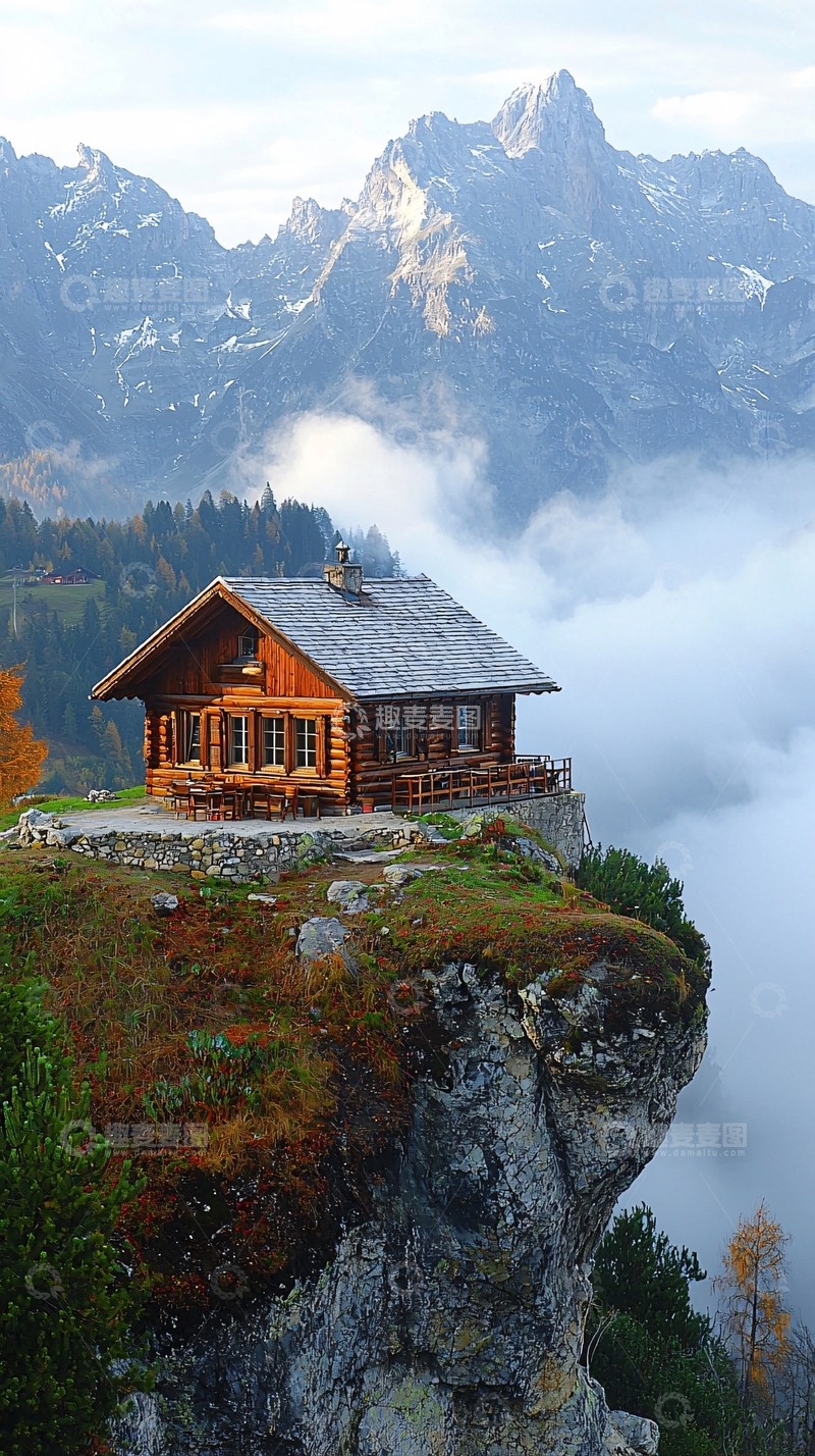 高清大图下载【趣麦麦图】山顶木屋