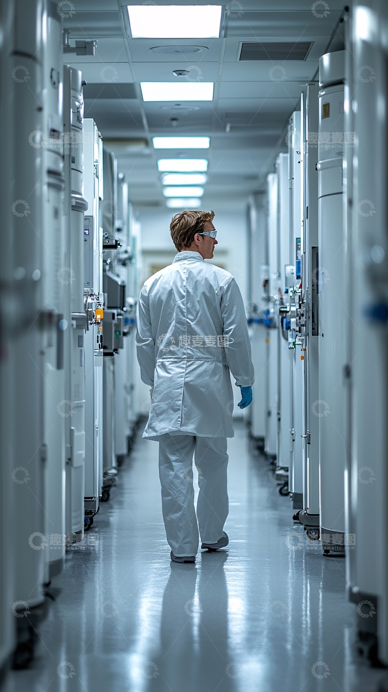 高清大图下载【趣麦麦图】科学家在实验室走廊行走