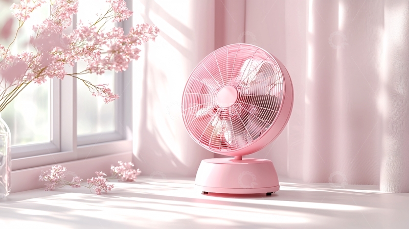 高清大图下载【趣麦麦图】粉色小风扇