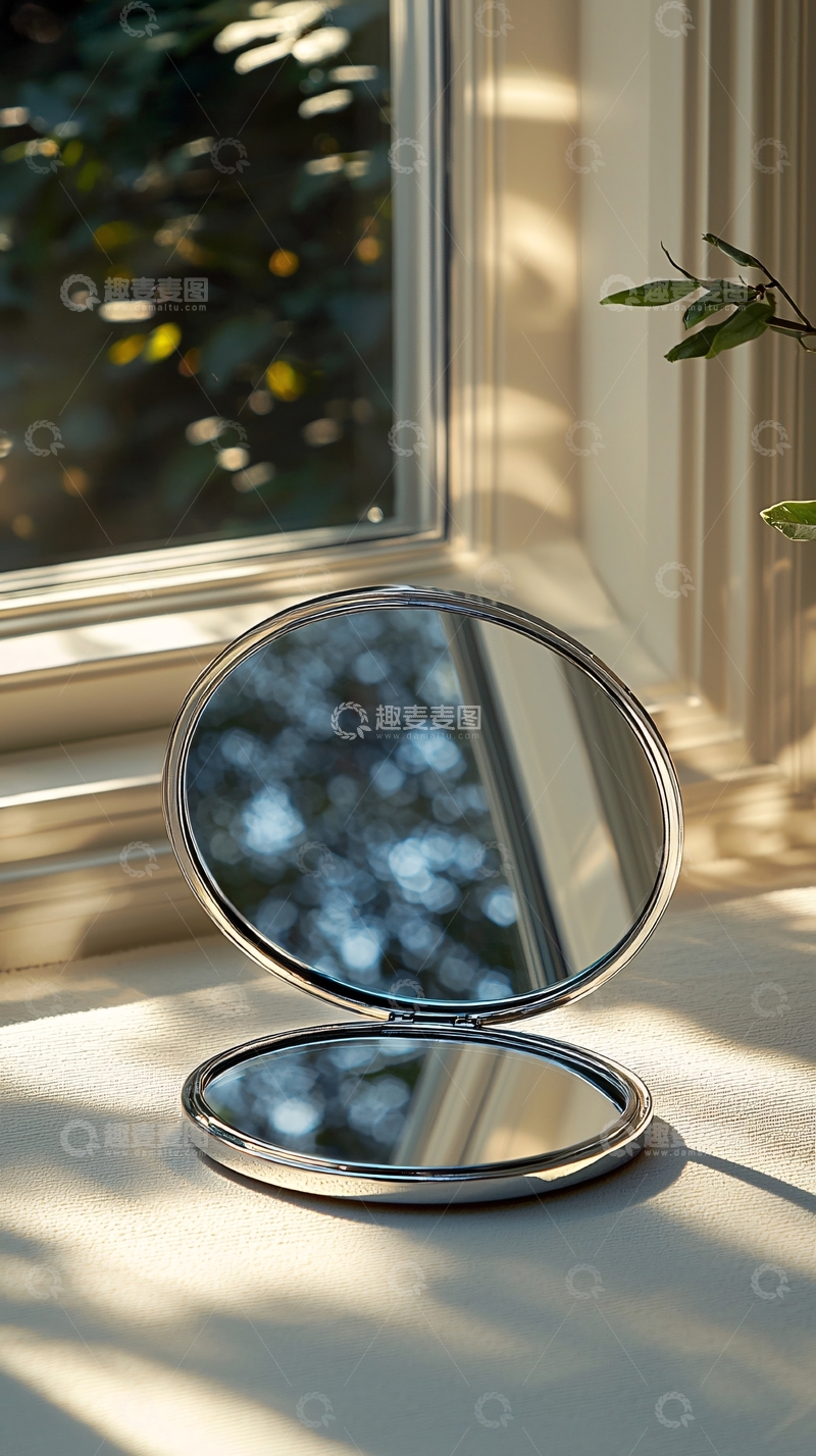 高清大图下载【趣麦麦图】简约圆形化妆镜