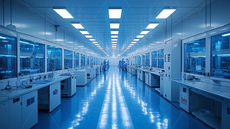 高清大图下载【趣麦麦图】现代化洁净实验室走廊