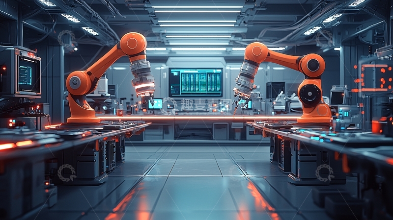 高清大图下载【趣麦麦图】智能工厂自动化流水线